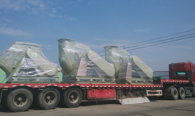 发往新疆的3台玻璃钢风机发货啦